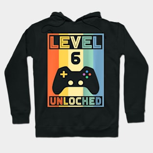 Kids Level 6 Unlocked Video Gamer 5th Birthday Gaming Hoodie